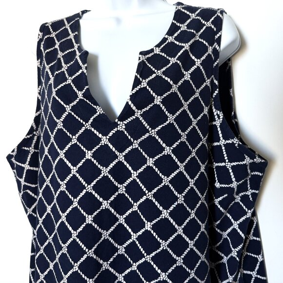 Lands' End Dresses & Skirts - Lands' End Dress Women's Cotton Dark Blue/White Sleeveless Size XL